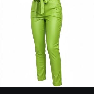 New York & Company Lime Faux Leather Pants size 8
